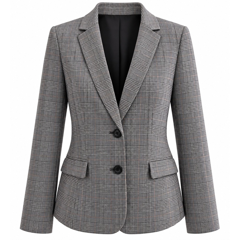 Talbots Glen Plaid Blazer Size 6 Gray Black Red Tailored Career Jacket $189